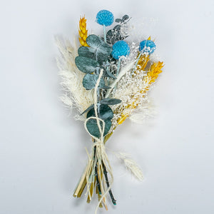 Blue Yellow And Cream Dried Flower