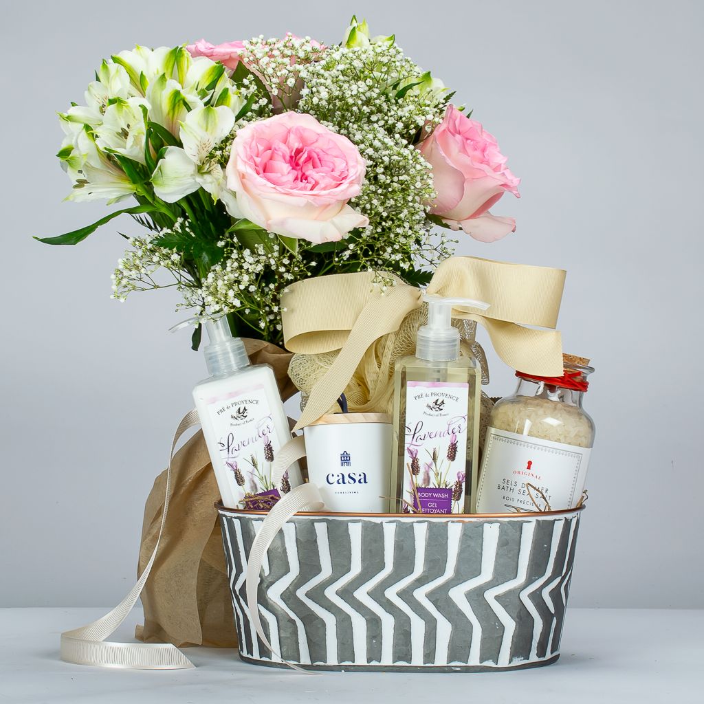 Lavender Bath Products And Bouquet