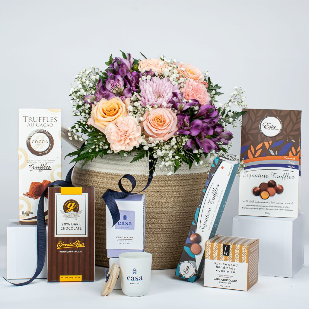 Fresh Flowers With Gourmet And Candle