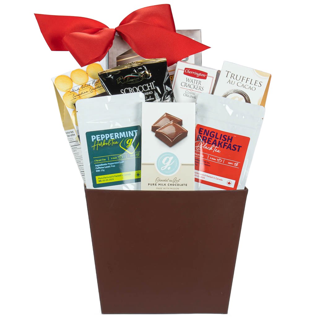 Gift Basket With Tea Chocolates And Cookies