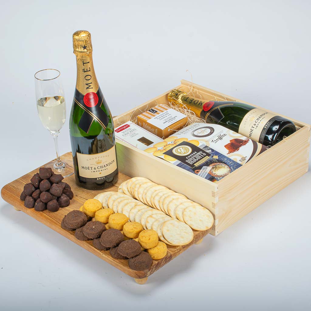 Moet Champagne Wooden Gift