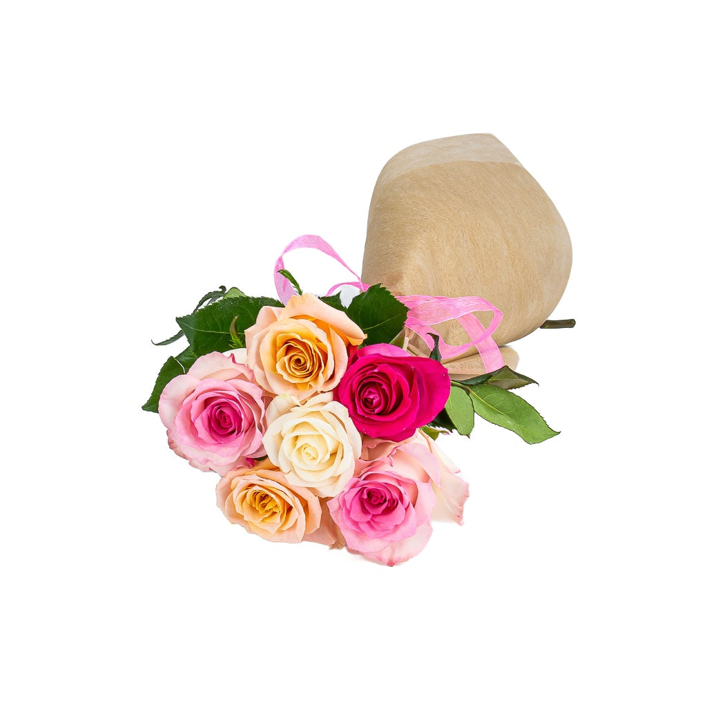 6 Mother's Day Mixed Colour Rose Bouquet