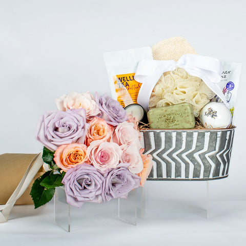 Spa Gift With Mixed Roses