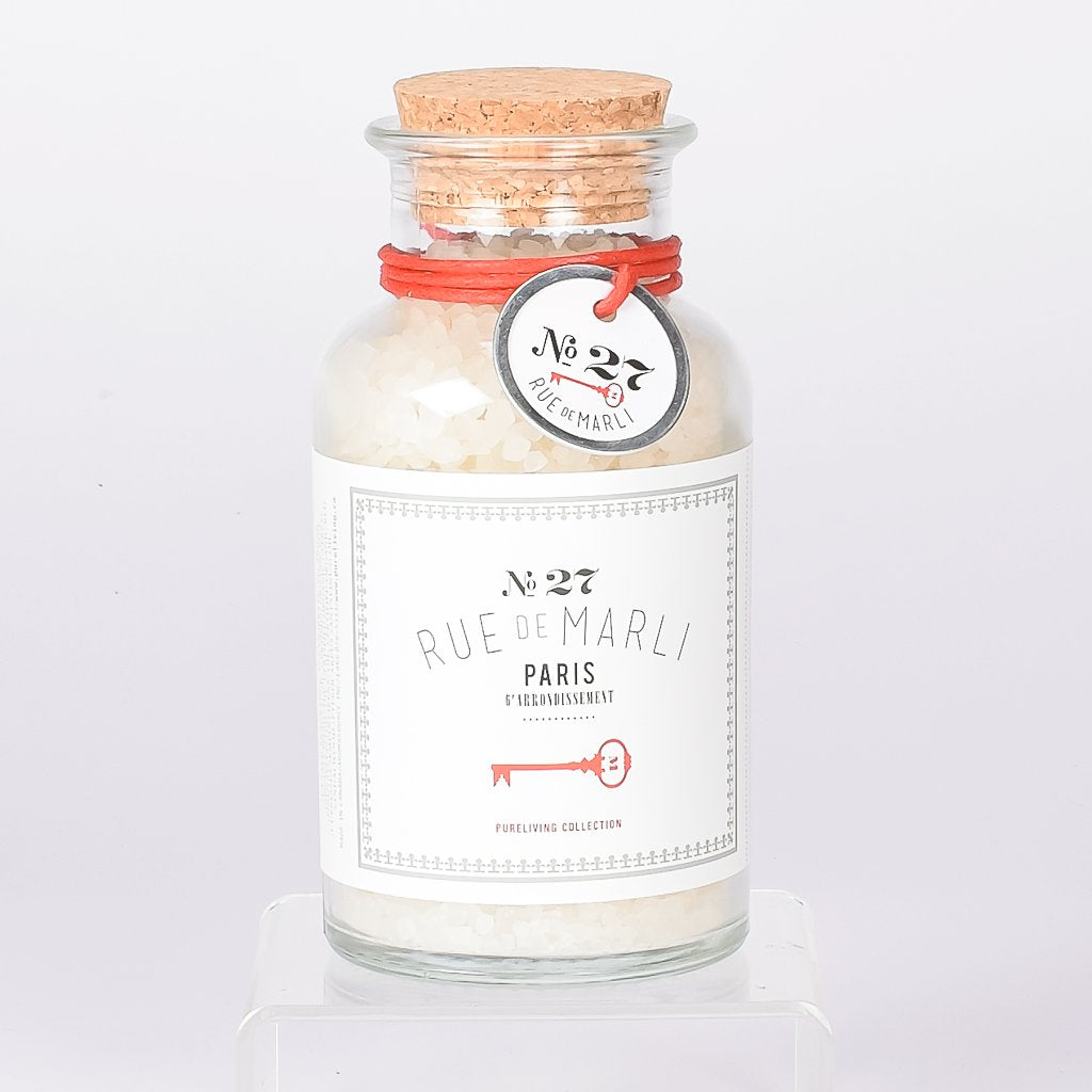 Rue De Marli Bath Salt In Glass Jar With A Cork Top