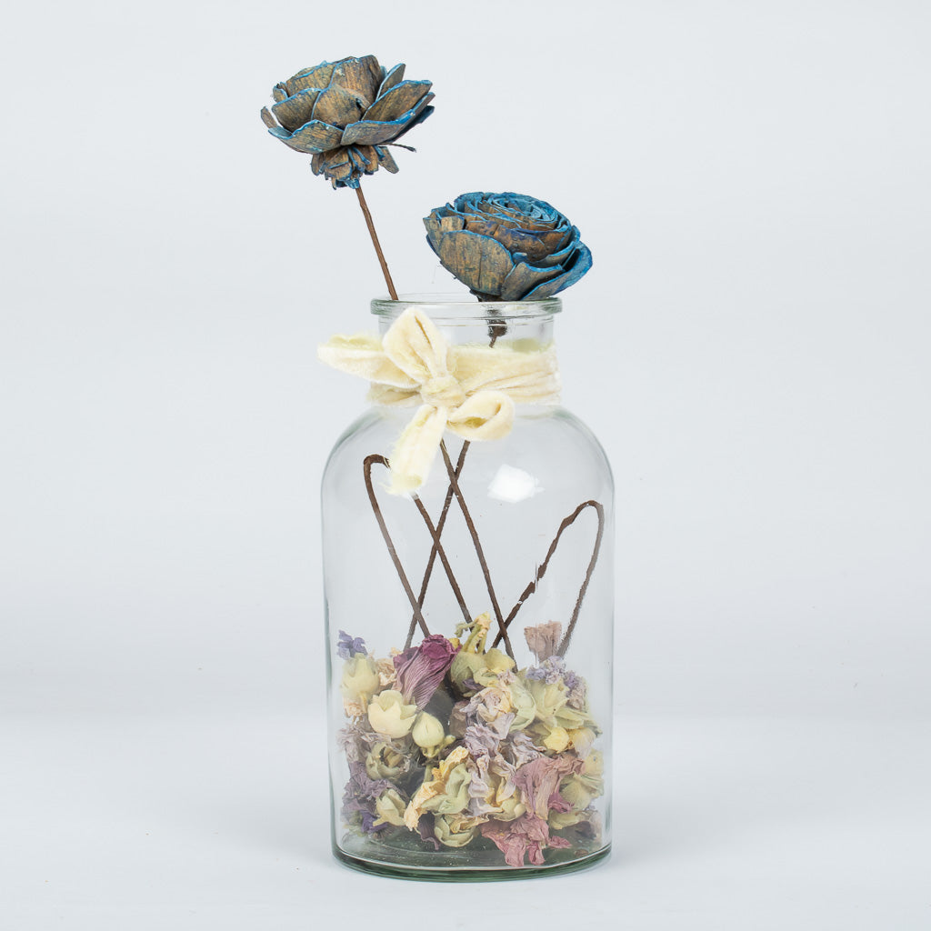 Blue Dried Flower Vase