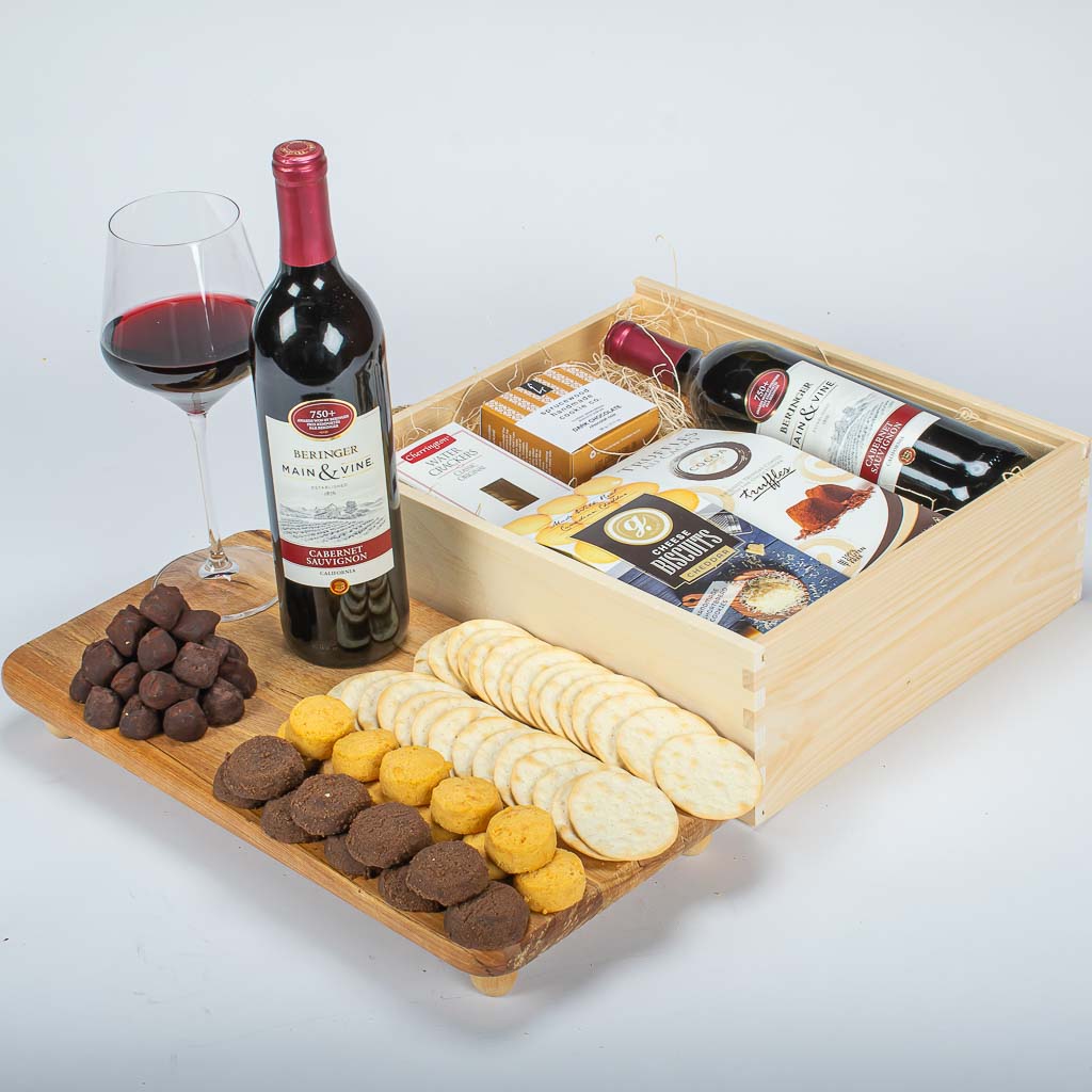 Red Cabernet Wine Wooden Box