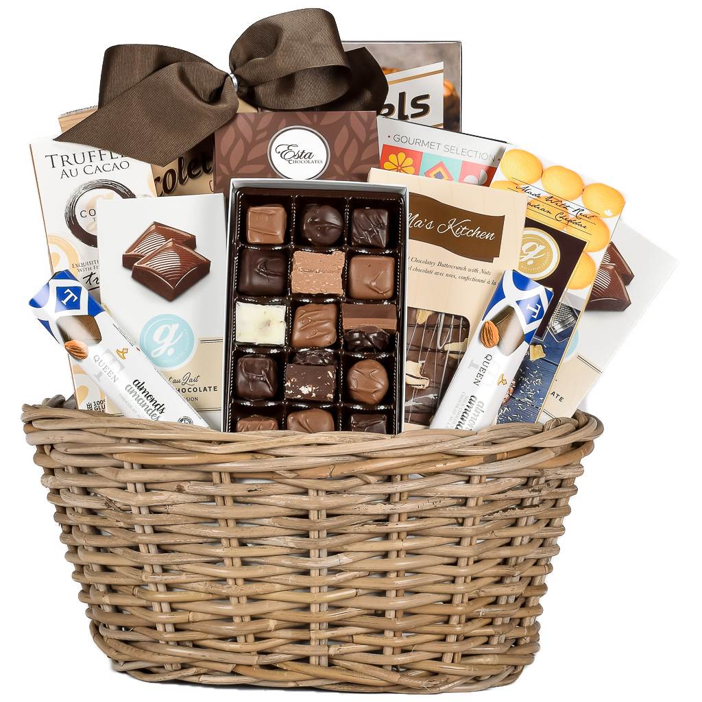 Chocolate Truffles Box With Shortbread cookies, Pretzels, and Milk Chocolate Nut Bar