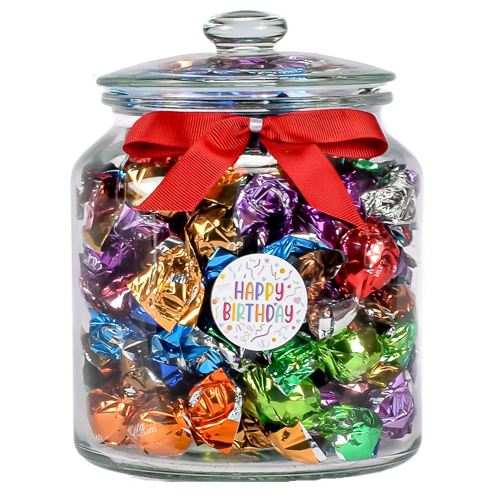 Birthday Chocolate Truffles in Glass Jar