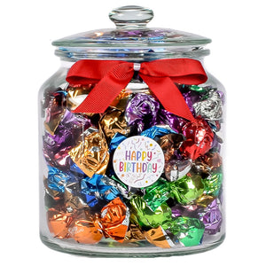 Birthday Chocolate Truffles in Glass Jar