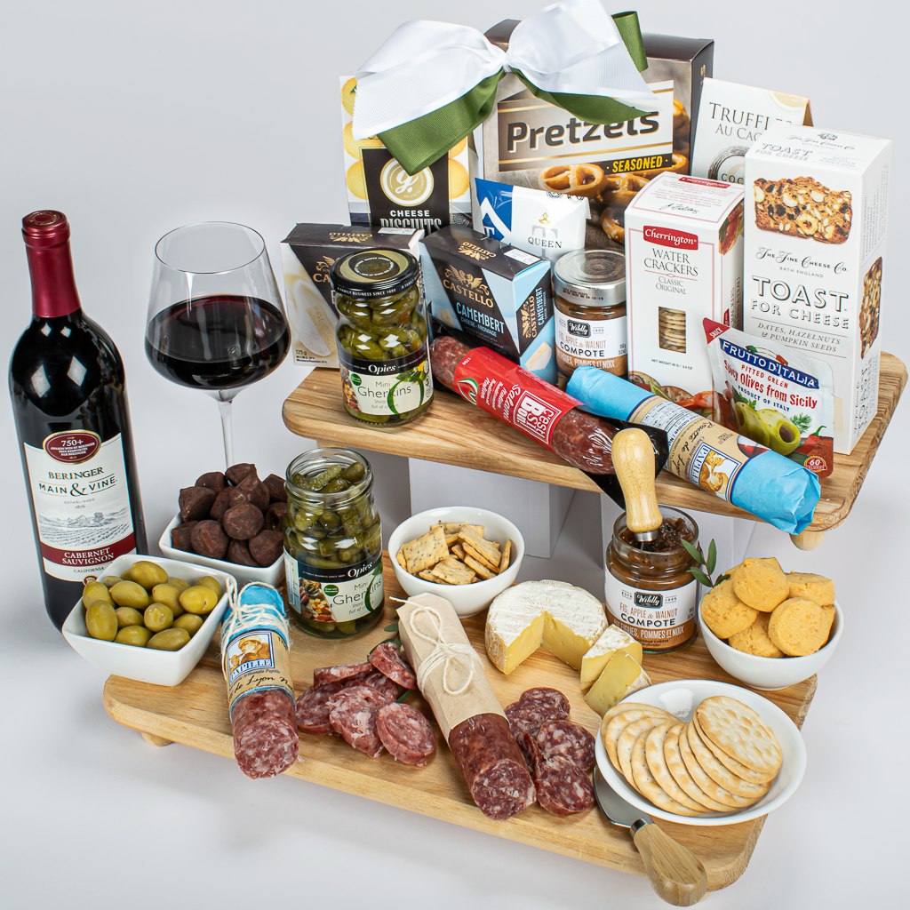 Luxury Charcuterie Board With Cabernet Wine