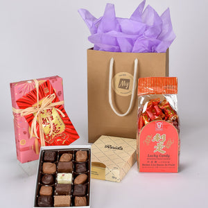 Chinese New Year Gift With Lucky Candies And Chocolate