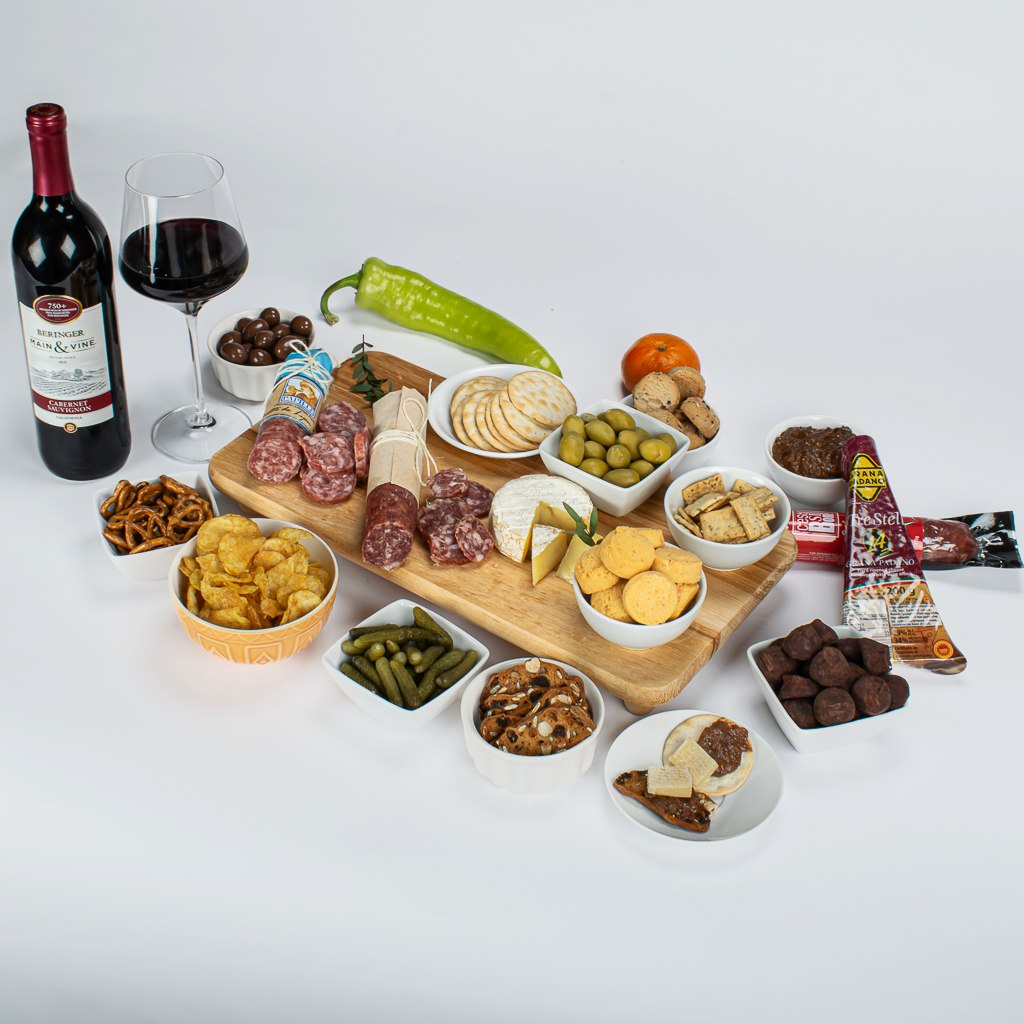 Cabernet Wine Meat Cheese And Crackers