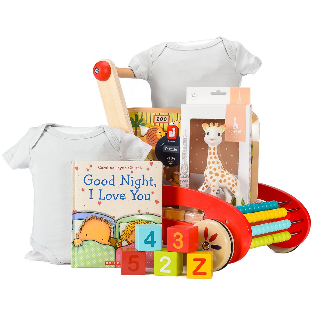 Janod Baby Walker With A Baby Book, Sophie the Girafe and Animal Puzzle
