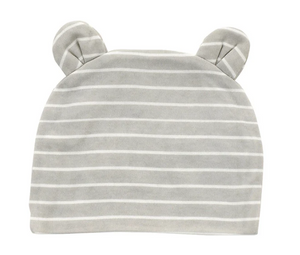 Cute Organic Cotton Grey Beanie With Ears