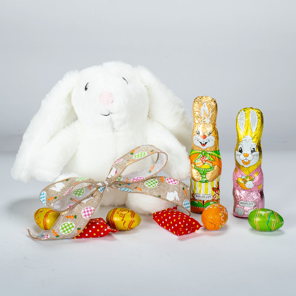 White Plush Rabbit And Chocolates