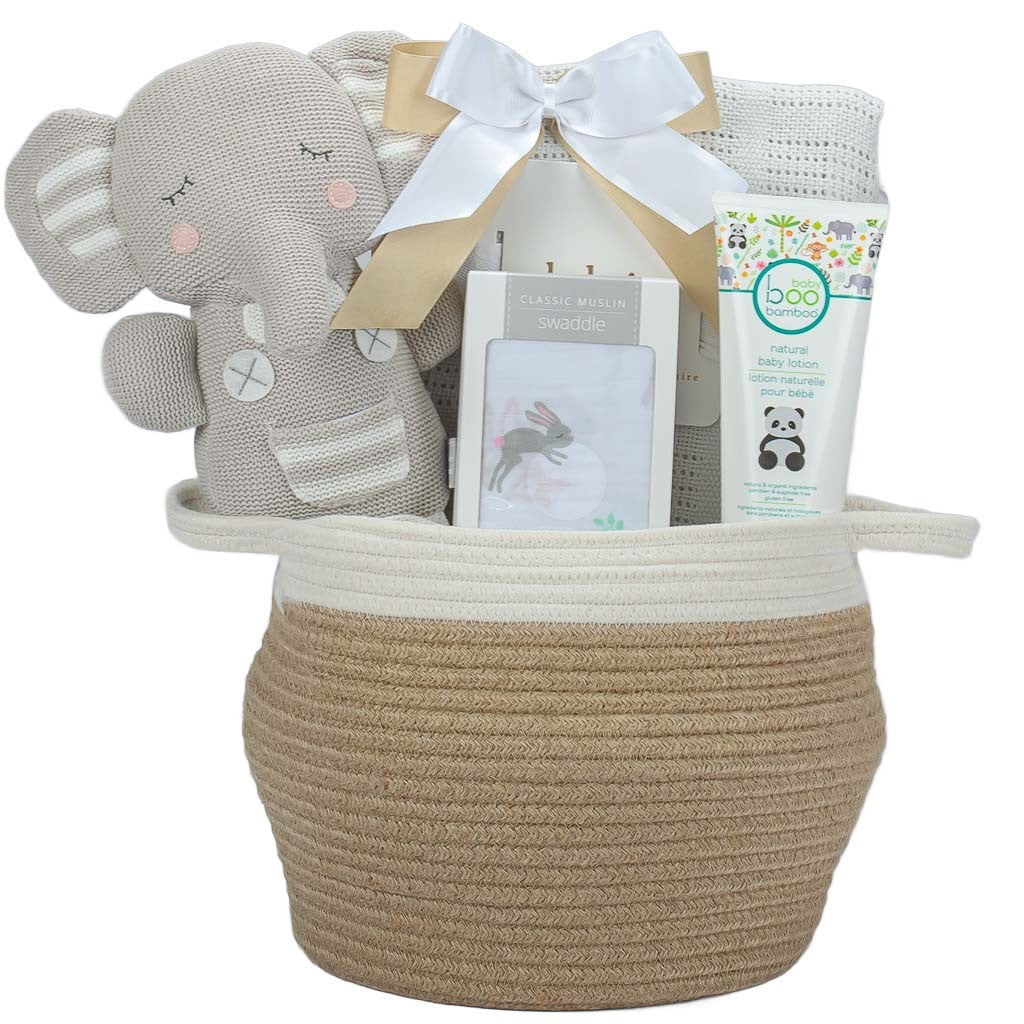 Elephant Plush Luxury Basket
