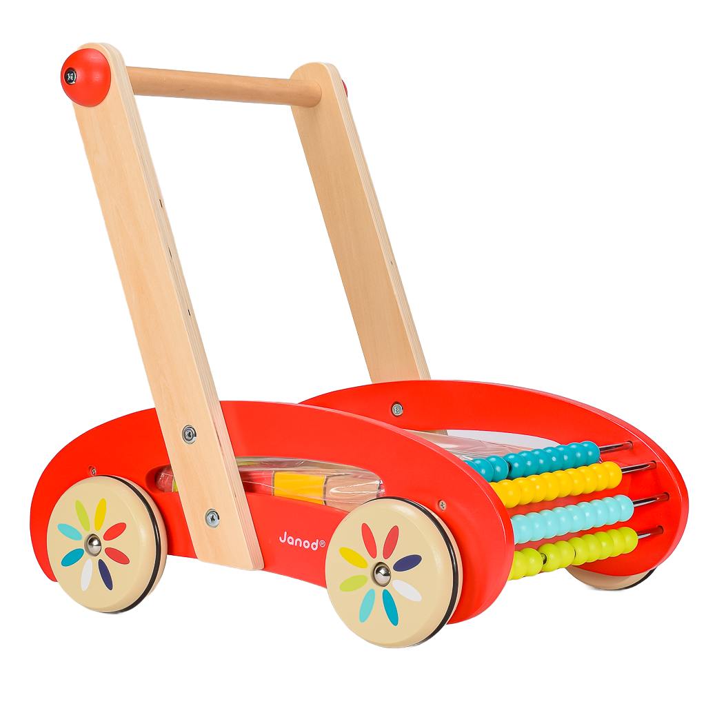 Janod Walking Cart For Kids With Educational blocks 