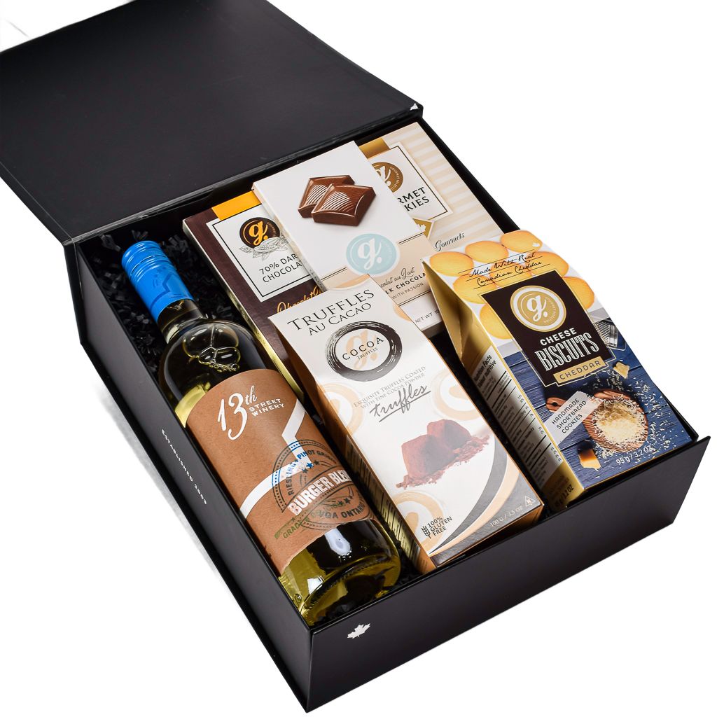 Canadian White Wine With Truffles, Chocolate, Cookies, And Cheddar Biscuits