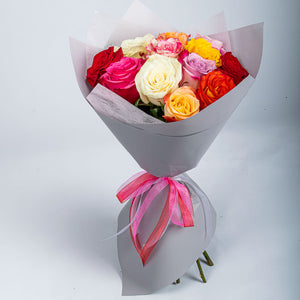 Amazing Mixed Colour Rose Bouquet