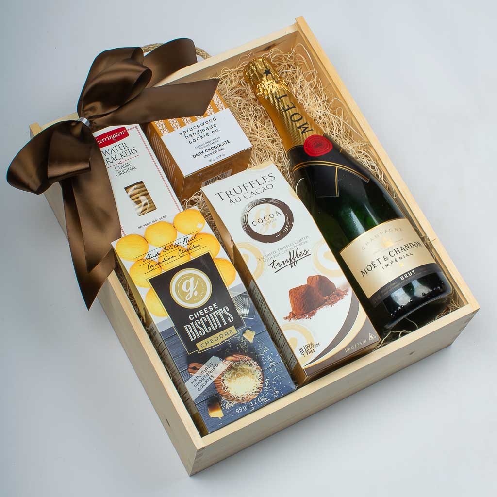 Wedding Gift Box With Champagne To Say Congratulations - MY BASKETS