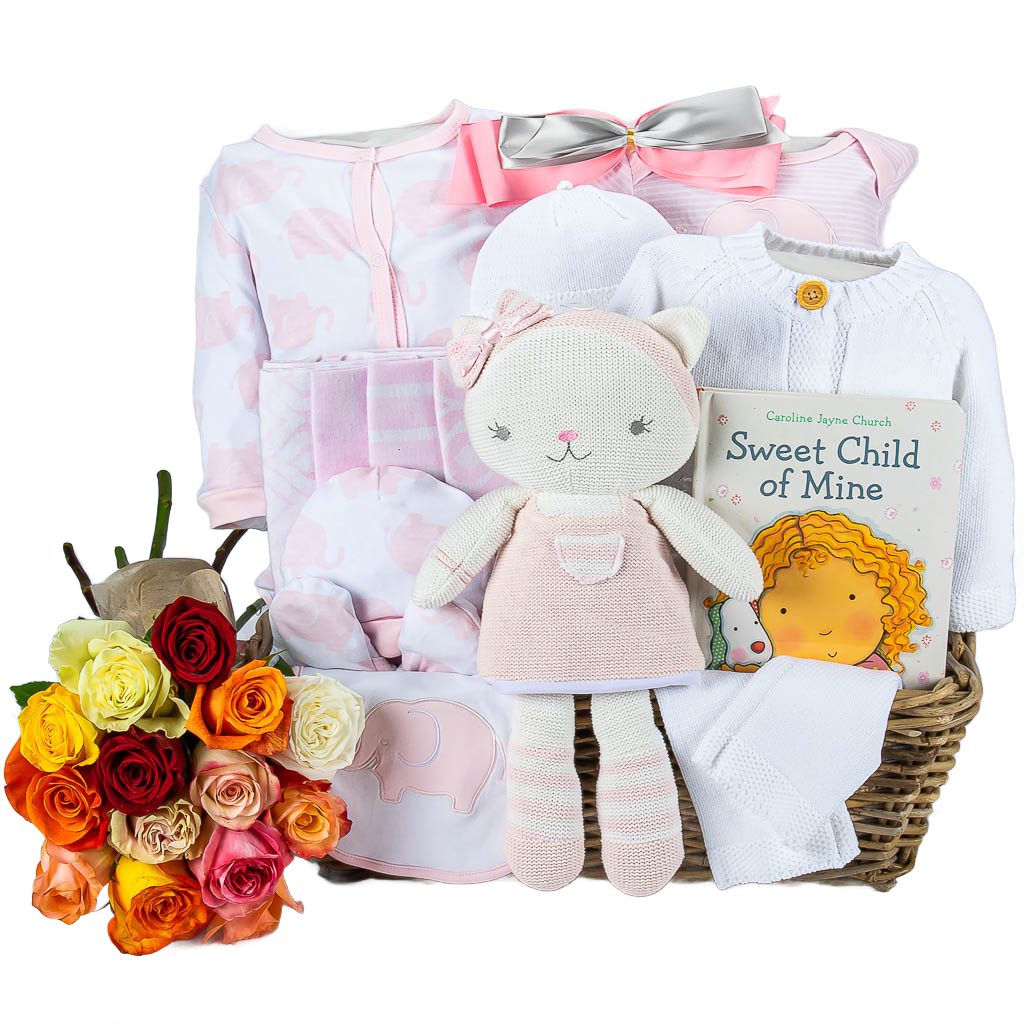 Most Precious Baby Gift Gift With Flower Bouquet For New Parents