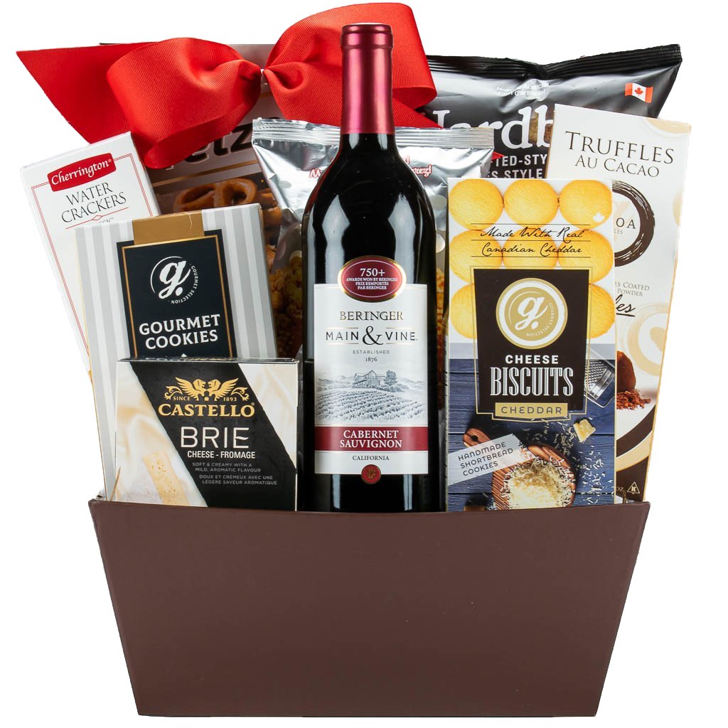 Holiday Wine and Cheese Gift Basket