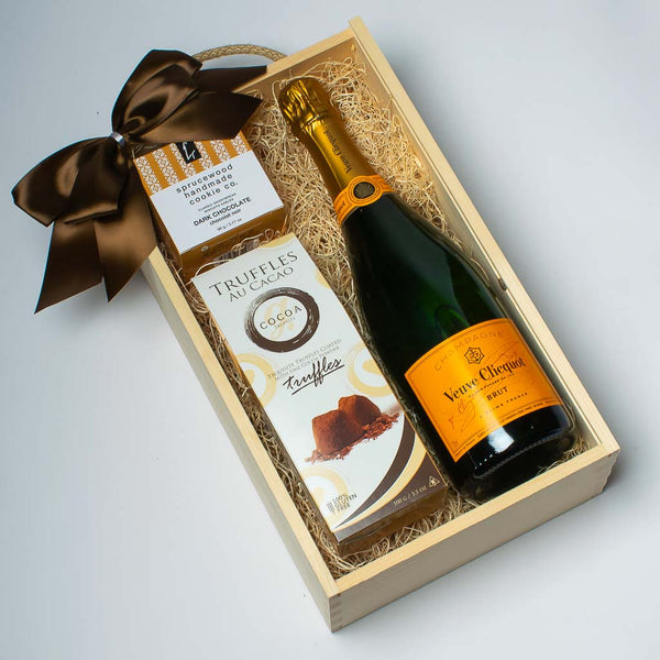 Veuve Clicquot Champagne Wooden Box Gift - Champagne Box Set - MY