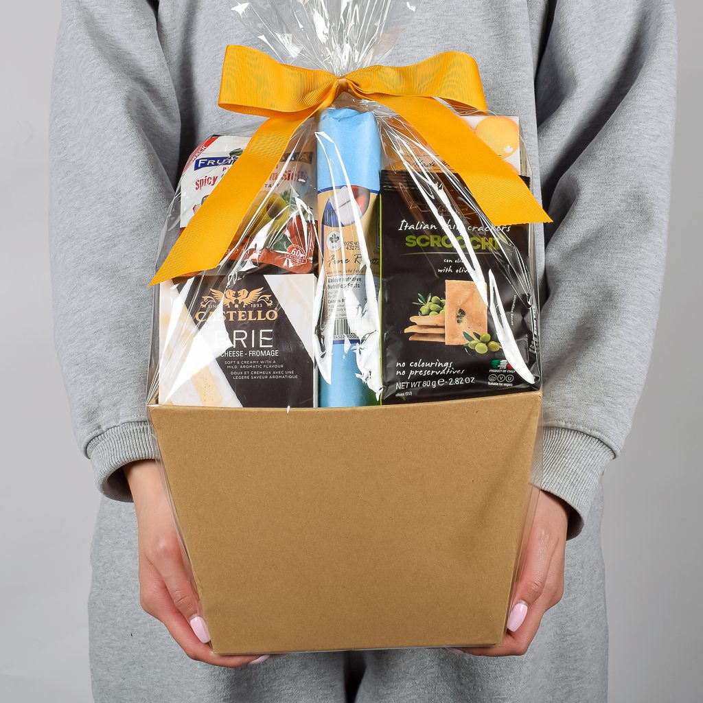 Gift Basket with Meat Cheese and Olives