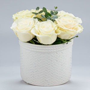 Sympathy White Rose Centerpiece