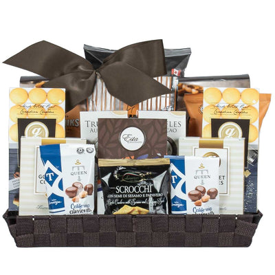 Sympathy Fabric Tray With Gourmet Items And Sweets