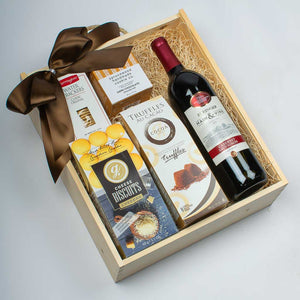 Wine And Cookies Wooden Gift Box