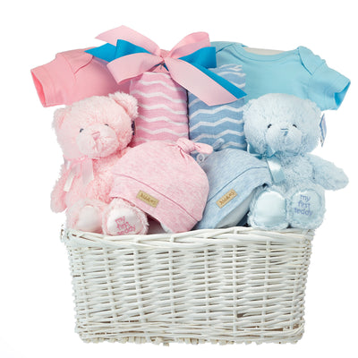 Twins Newborn Boy And Girl Gift Basket