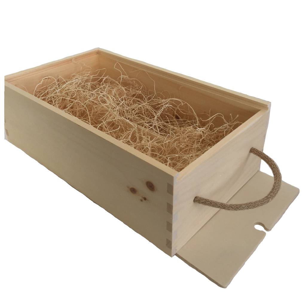pine wooden box 2 wine delivery open