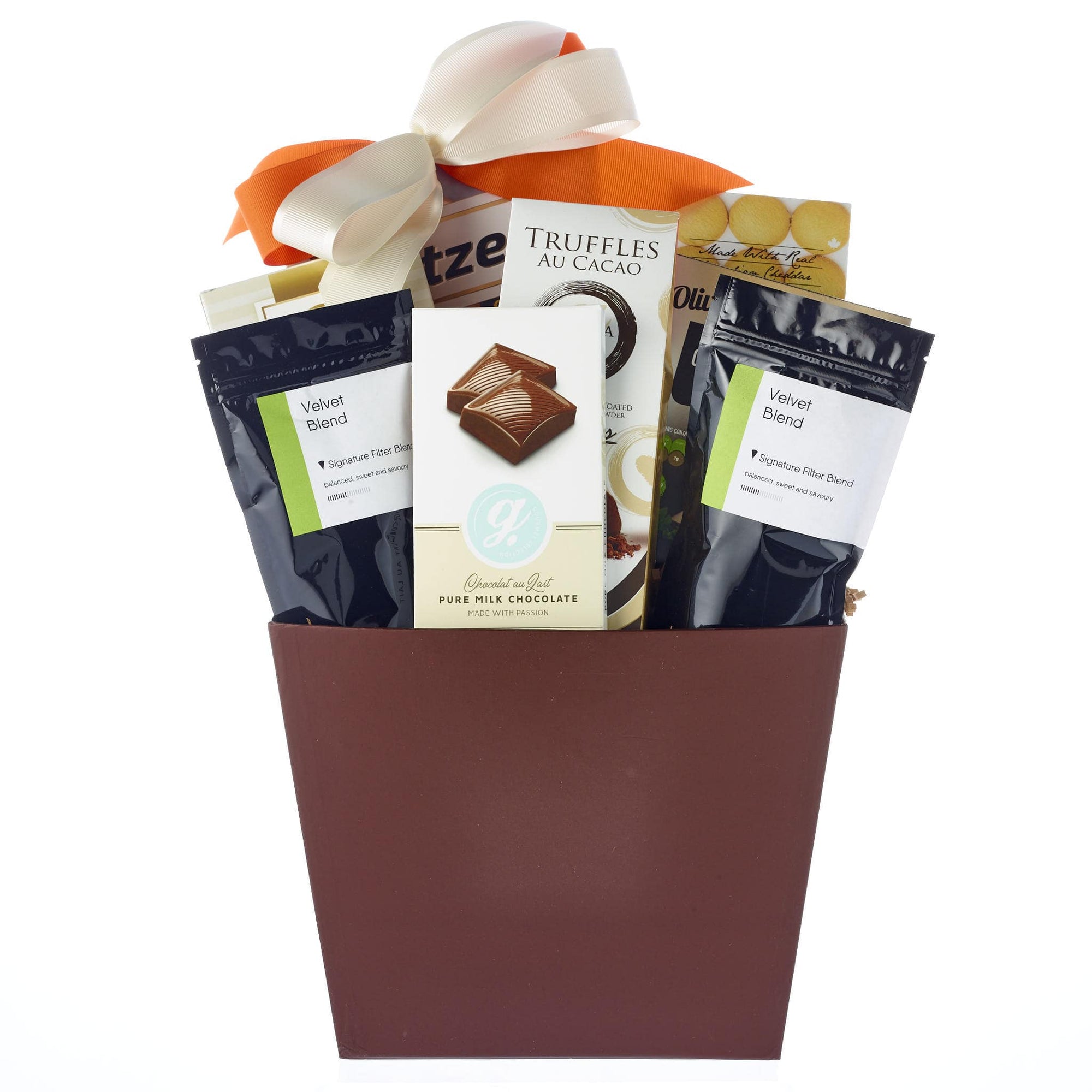 Gift baskets with coffee