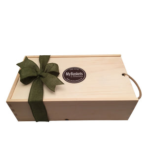 Baby wooden box gift basket