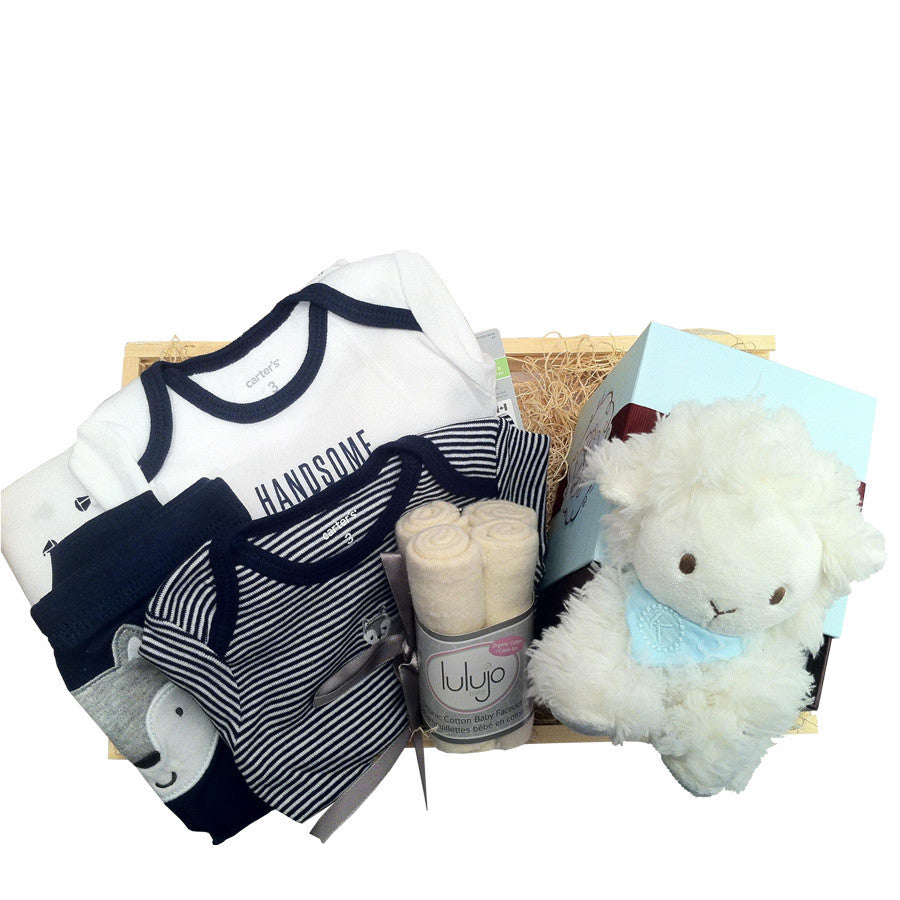Lamb baby gift basket