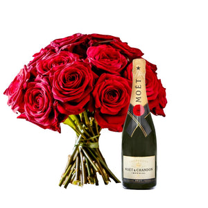 Luxury French Champagne and Roses