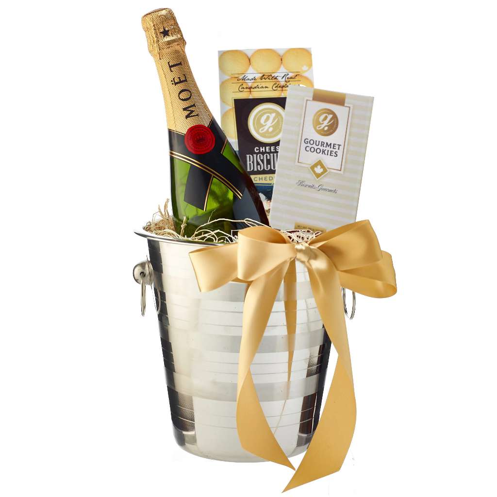 Champagne bucket with Moet and Cookies