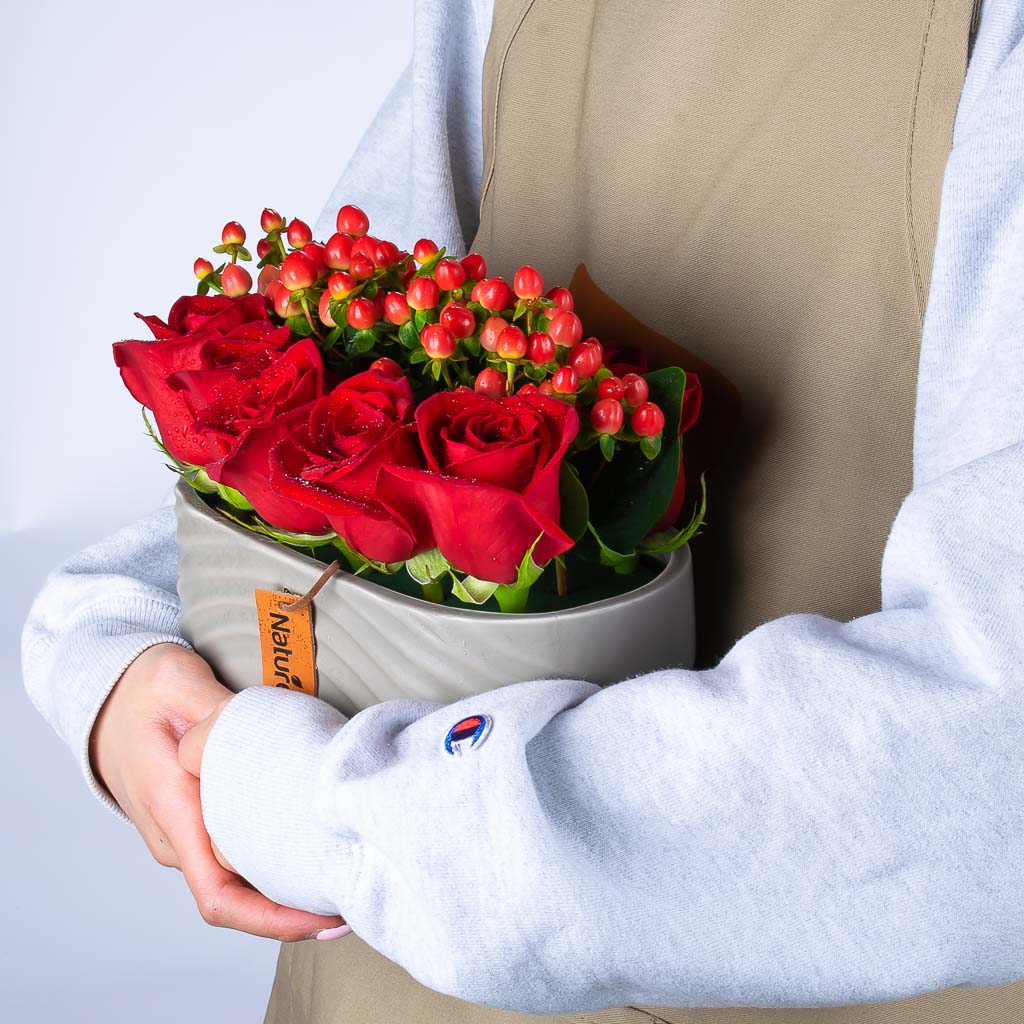 Red Rose Centerpiece Ready for Delivery