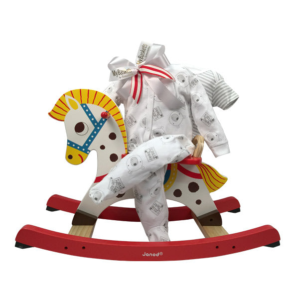 Rocking Horse Baby Gift Basktet