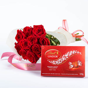 Rose Bouquet and Lindor Chocolates