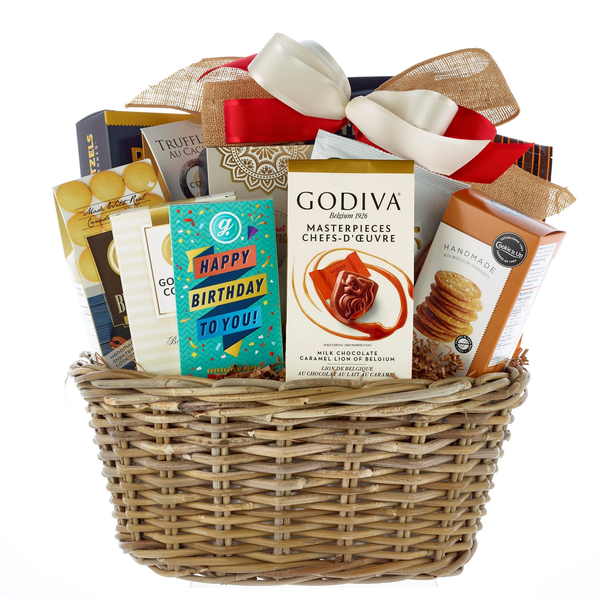 Signature birthday gift basket with treats